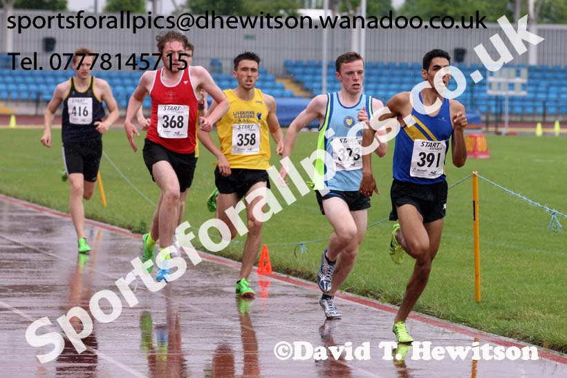 Mens under-20s 1500 metres, Northern Championships, Sport City, Manchester. Photo: David T. Hewitson/Sports for All Pics